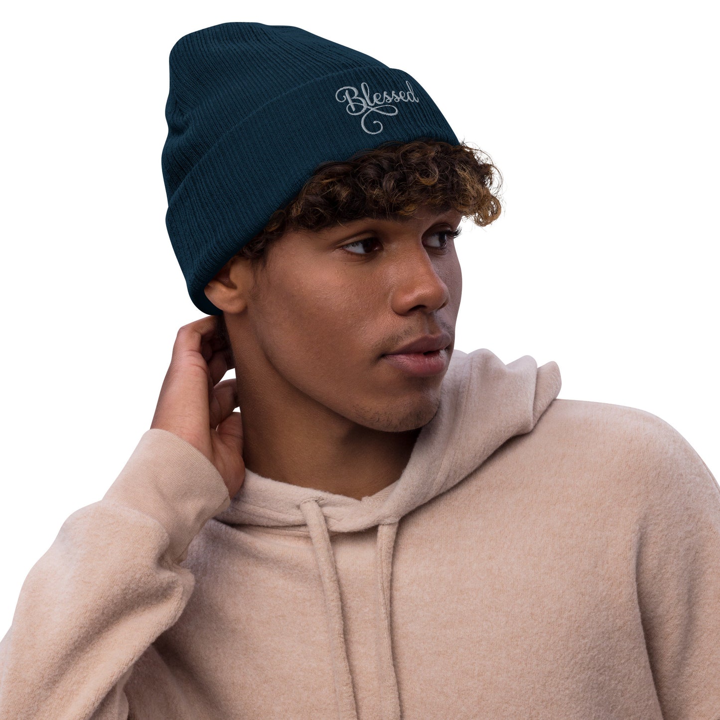 Blessed Ribbed knit beanie