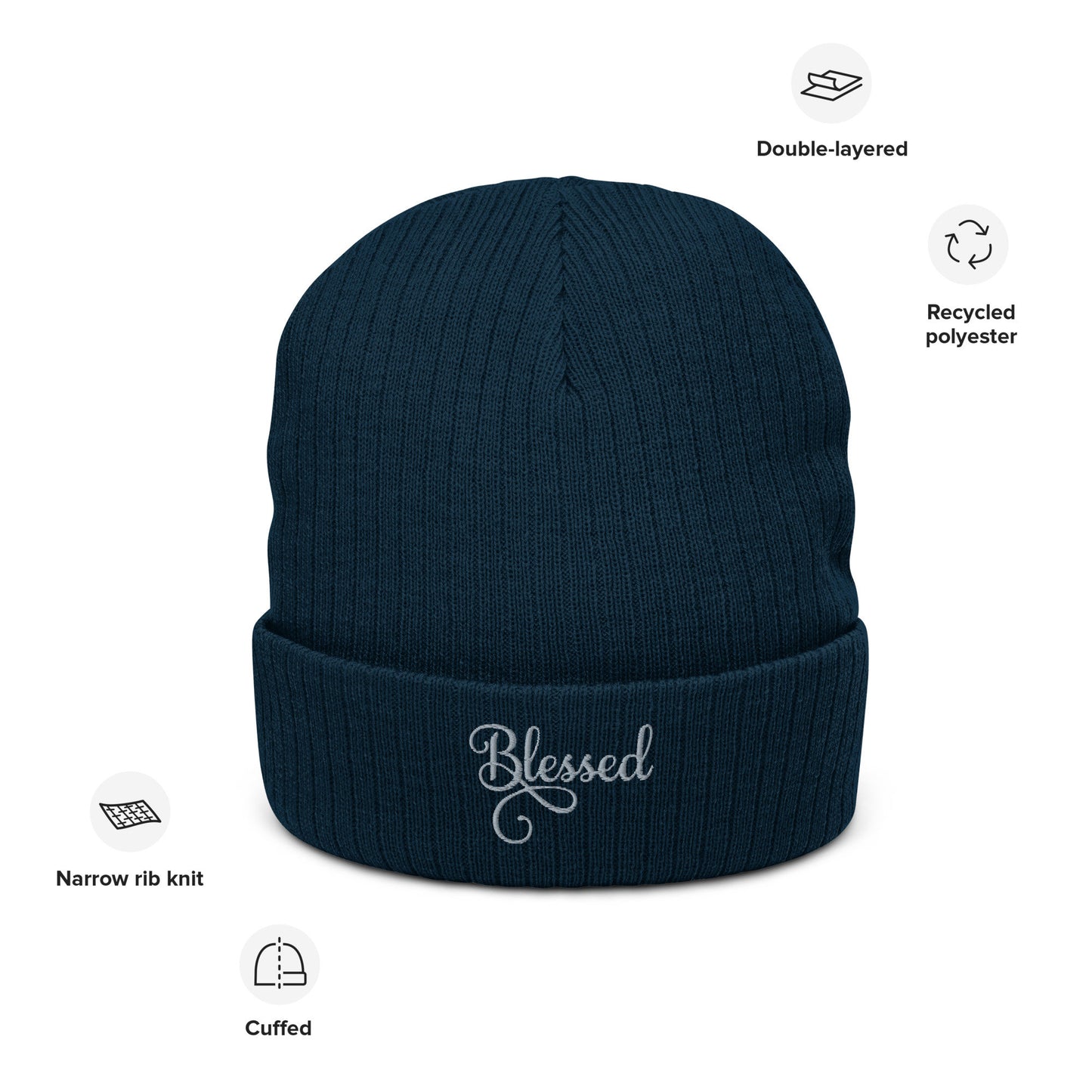 Blessed Ribbed knit beanie