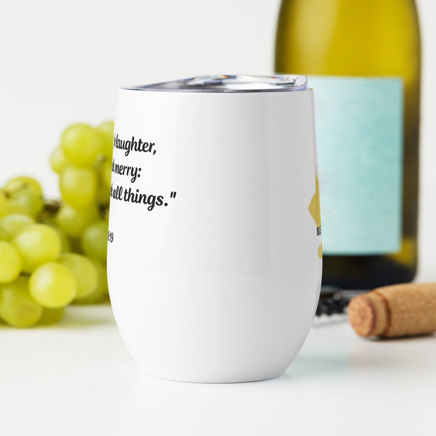 Ecclesiastes 10:19 Scripture Wine tumbler