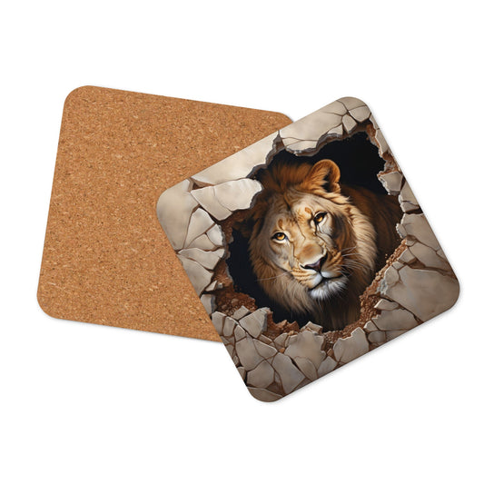 Lion Cork-back coaster